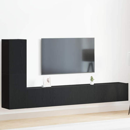 TV Cabinet Set Engineered Wood Width 100 cm Black oak 3