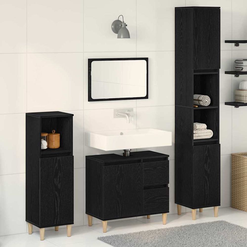vidaXL 3 Piece Bathroom Cabinet Set Engineered Wood