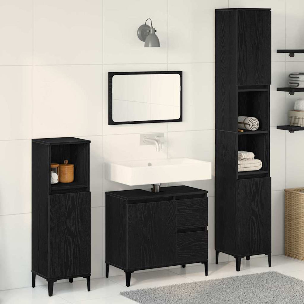 vidaXL 3 Piece Bathroom Cabinet Set Engineered Wood