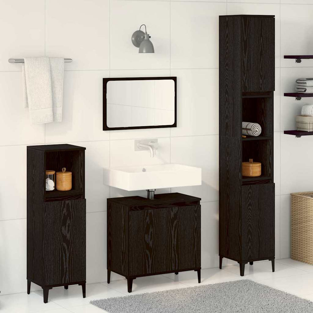 vidaXL 3 Piece Bathroom Furniture Set Engineered Wood