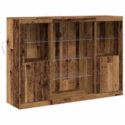 Sideboards with LED Lights 3 pcs Engineered Wood Old wood