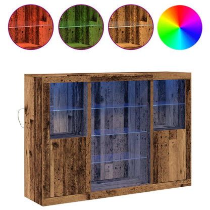 Sideboards with LED Lights 3 pcs Engineered Wood Old wood