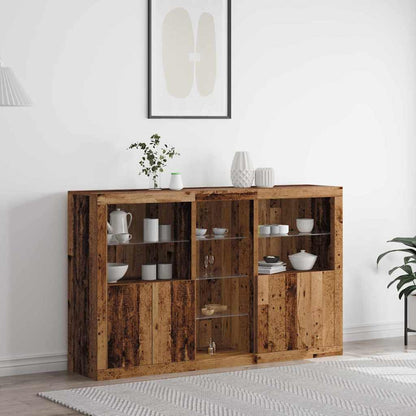 Sideboard with LED Lights 162x37x100 cm Old wood