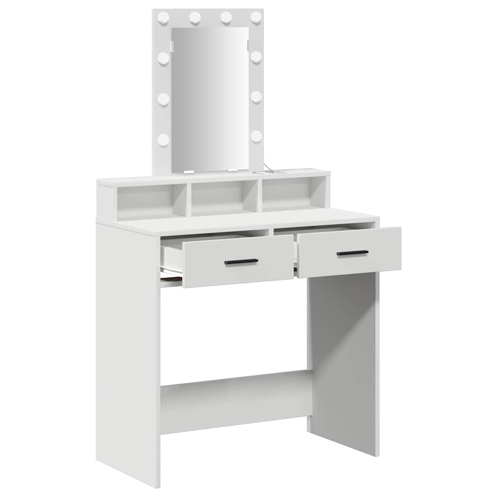 Dressing Table Brown Engineered Wood 79 x 41 x 140 cm White