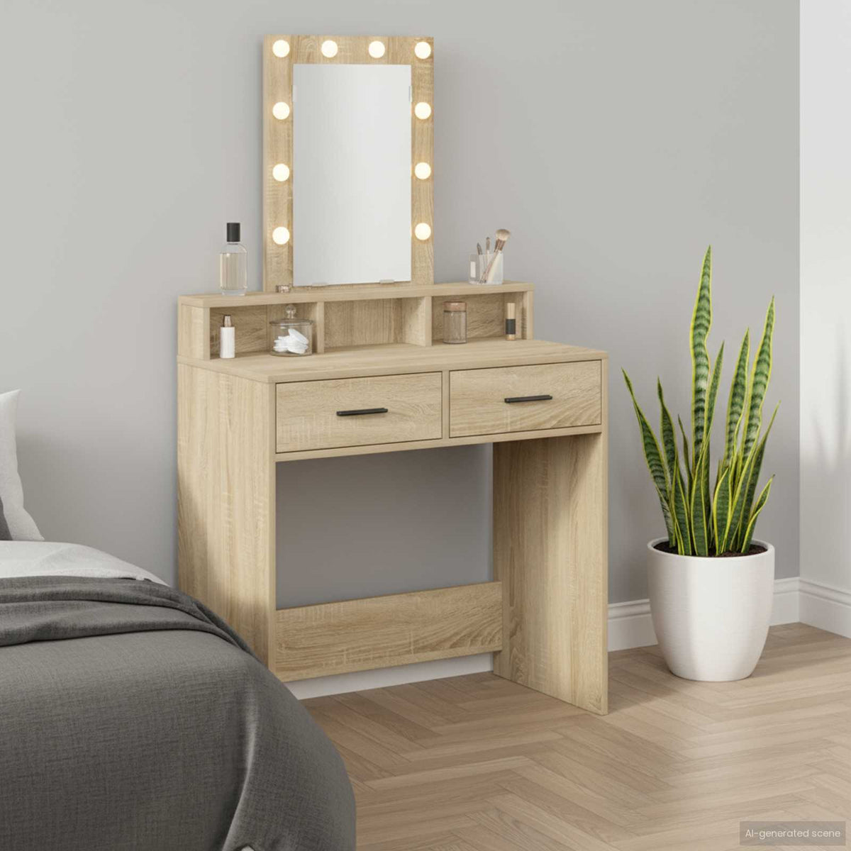 Dressing Table Brown Engineered Wood 79 x 41 x 140 cm Sonoma oak