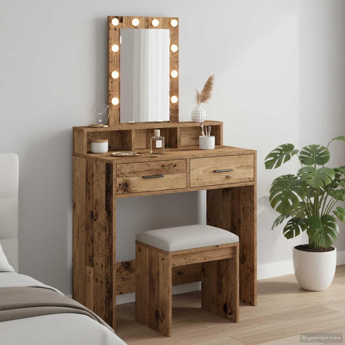 Dressing Table Brown Engineered Wood 79 x 41 x 140 cm Old wood
