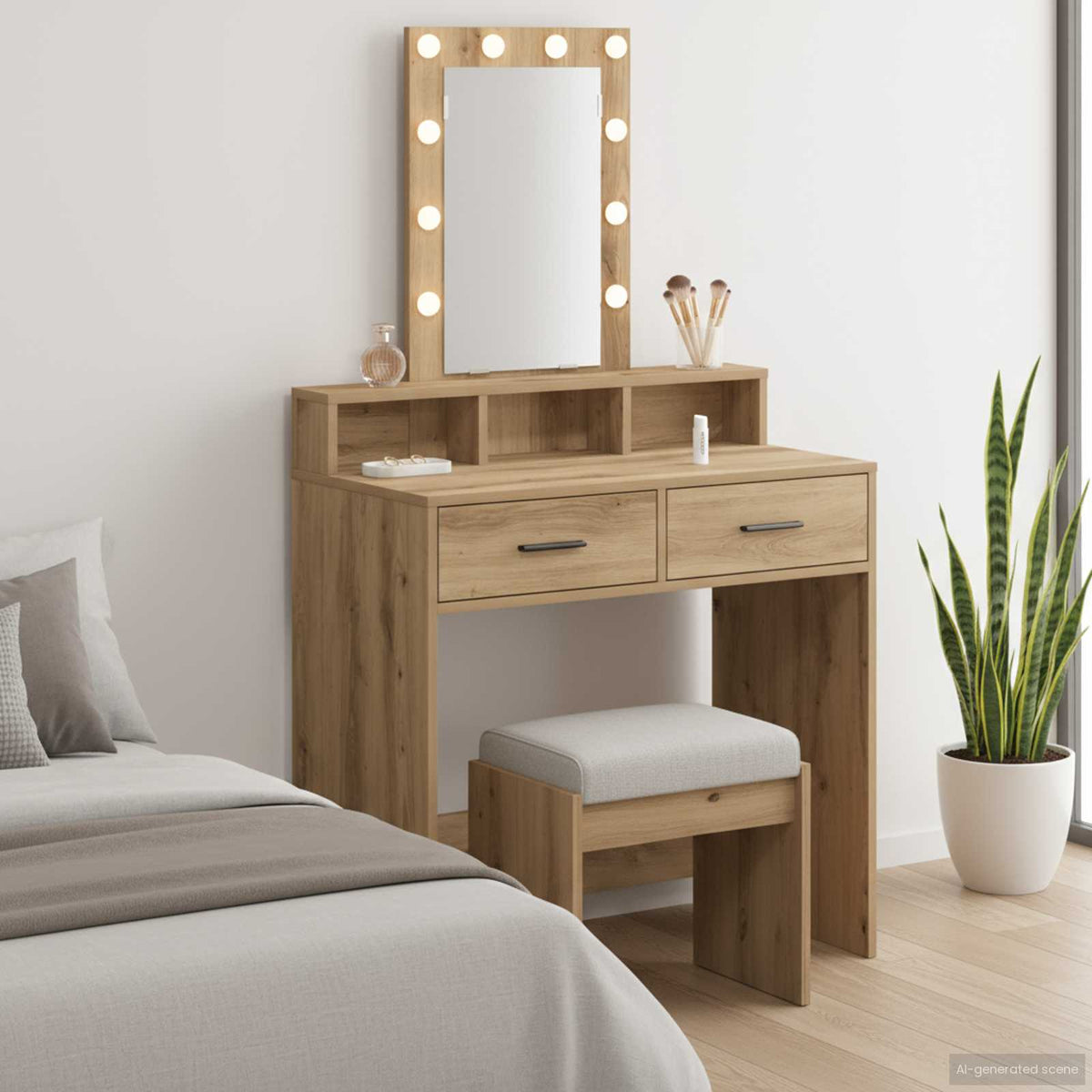 Dressing Table Brown Engineered Wood 79 x 41 x 140 cm Artisan oak