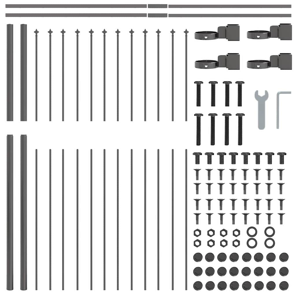vidaXL Garden Fence WOERDEN 7 pcs 11.9 x 1.5 m Powder-coated Steel 6