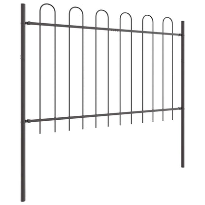 vidaXL Garden Fence BOXTEL 7 pcs 11.9 x 1.2 m Powder-coated Steel Grey 4