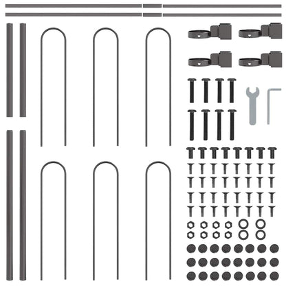 vidaXL Garden Fence BOXTEL 7 pcs 11.9 x 1.2 m Powder-coated Steel Grey 6