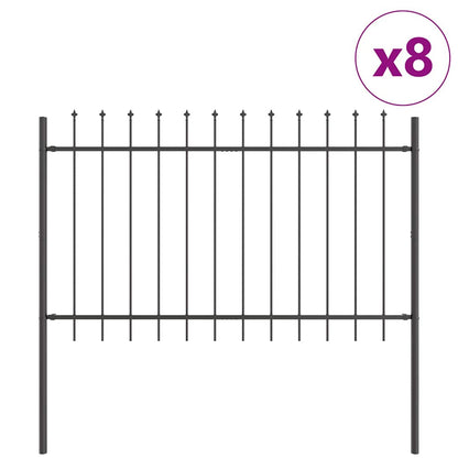 vidaXL Garden Fence WOERDEN 8 pcs 13.6 x 1.2 m Powder-coated Steel 2