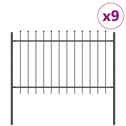 vidaXL Garden Fence WOERDEN 9 pcs 15.3 x 1.2 m Powder-coated Steel 2