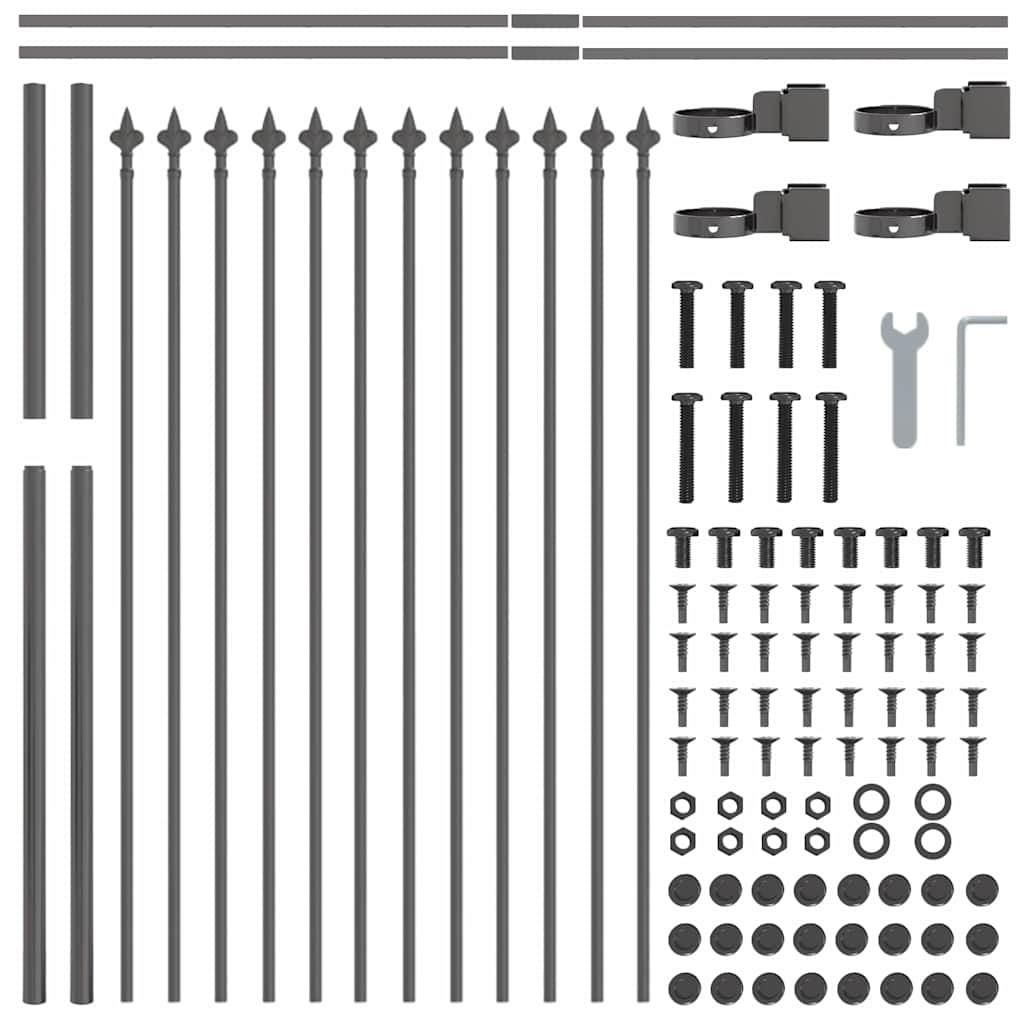 vidaXL Garden Fence WOERDEN 9 pcs 15.3 x 1.2 m Powder-coated Steel 6