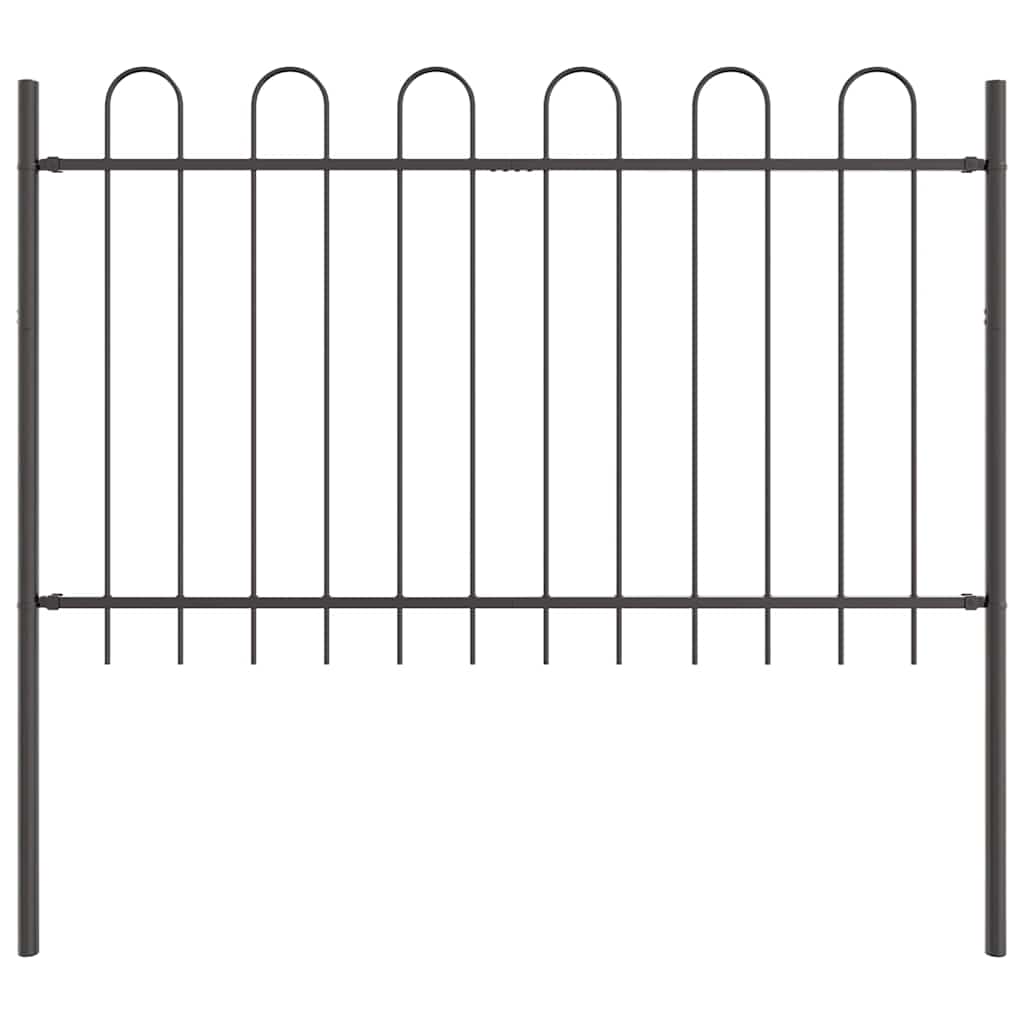 vidaXL Garden Fence BOXTEL 9 pcs 15.3 x 0.8 m Powder-coated Steel Grey 5
