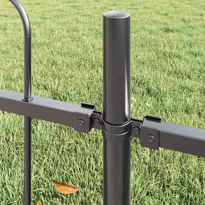 vidaXL Garden Fence BOXTEL 9 pcs 15.3 x 1 m Powder-coated Steel Grey 3