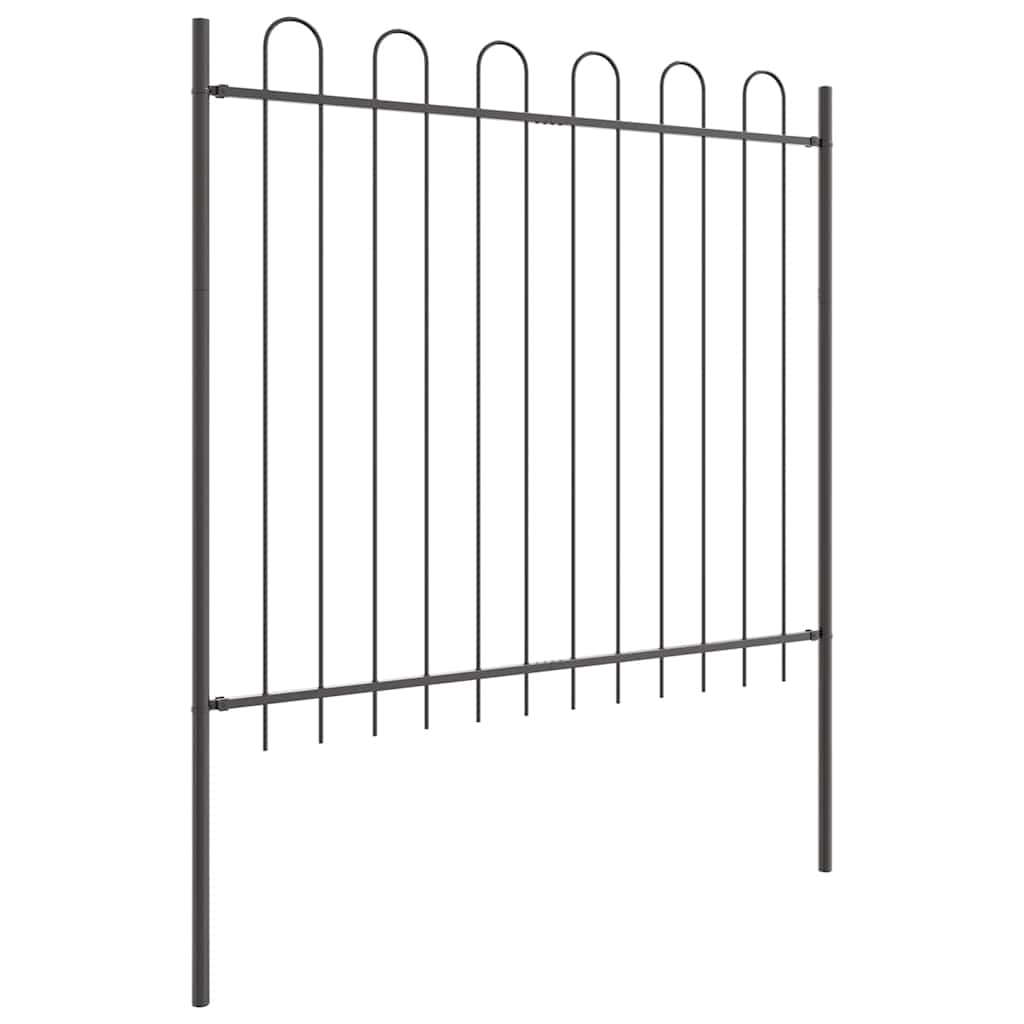 vidaXL Garden Fence BOXTEL 9 pcs 15.3 x 1.5 m Powder-coated Steel Grey 4