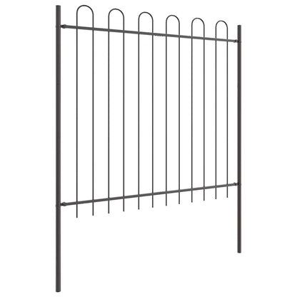vidaXL Garden Fence BOXTEL 9 pcs 15.3 x 1.5 m Powder-coated Steel Grey 4