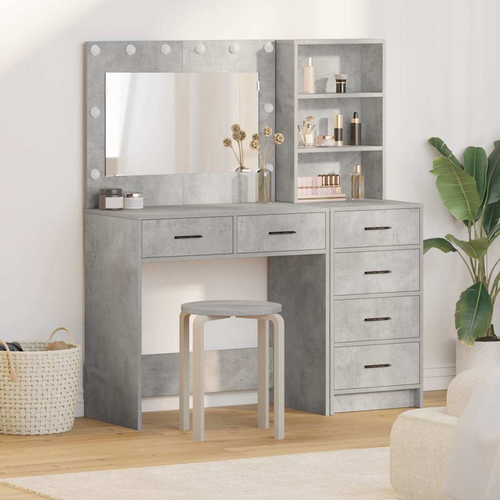 Dressing Table 2 pcs Brown 78.5 x 41 x 135 cm Engineered Wood Concrete grey