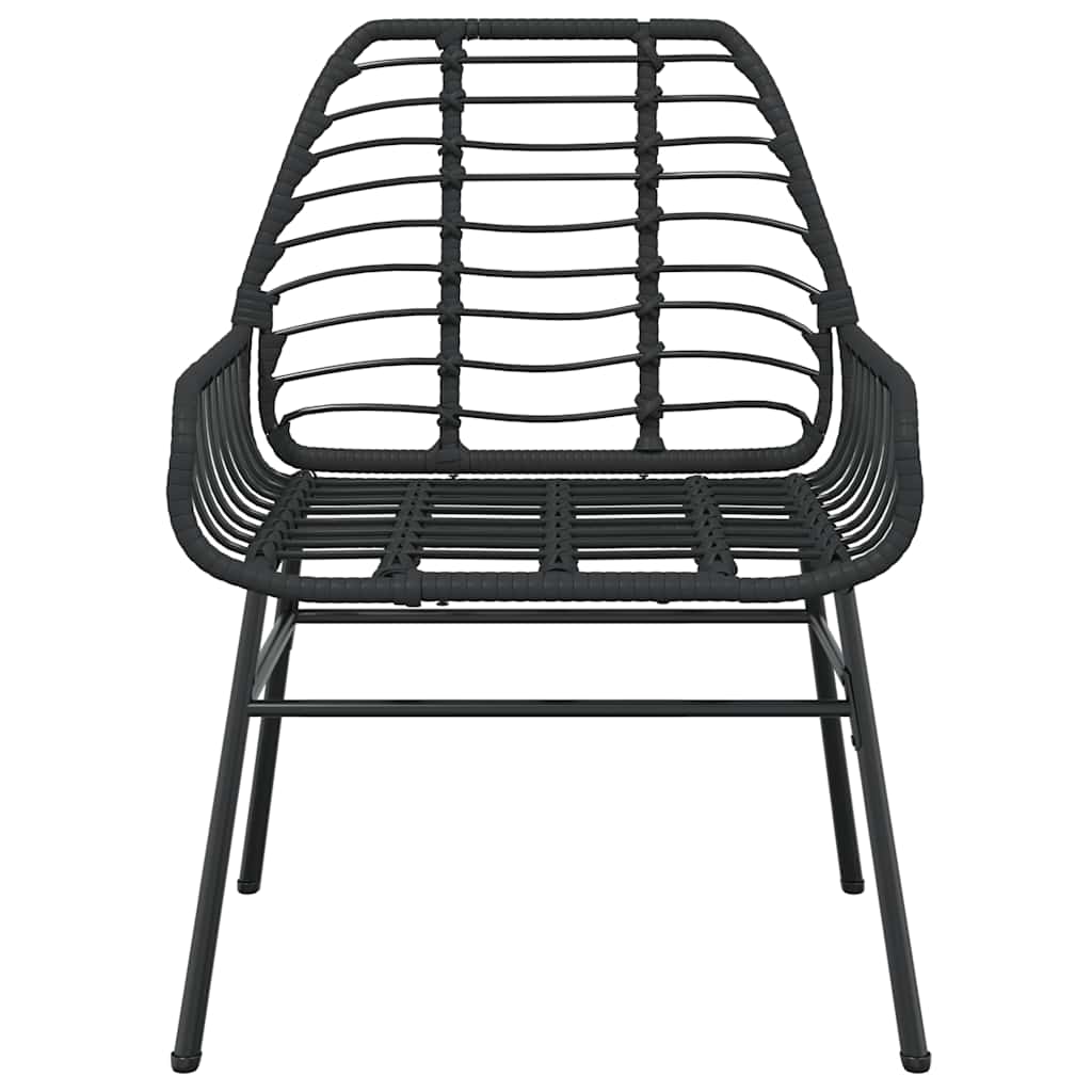 vidaXL 7 Piece Garden Dining Set Black Poly Rattan Glass 6