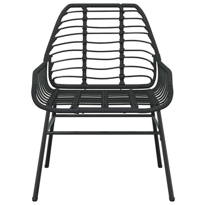 vidaXL 7 Piece Garden Dining Set Black Poly Rattan Glass 6