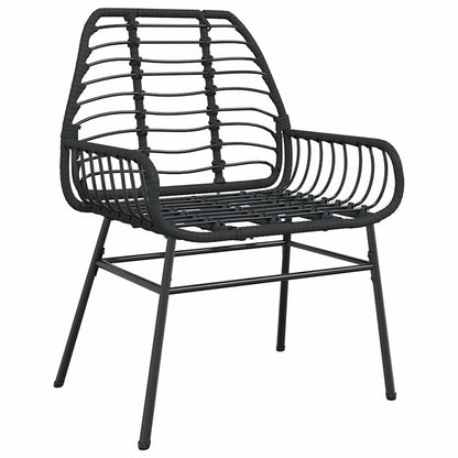 vidaXL 7 Piece Garden Dining Set Black Poly Rattan Glass 4