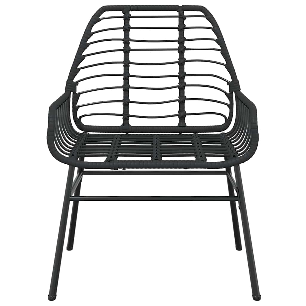 vidaXL 7 Piece Garden Dining Set Black Poly Rattan Glass 6