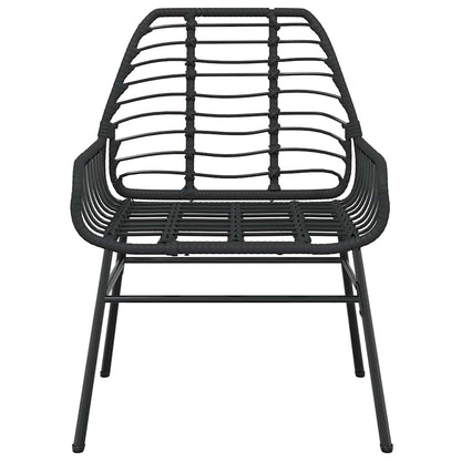 vidaXL 7 Piece Garden Dining Set Black Poly Rattan Glass 6