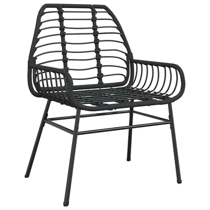 vidaXL 9 Piece Garden Dining Set Black Poly Rattan Glass 4
