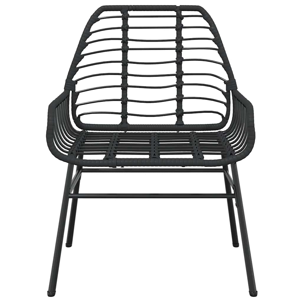 vidaXL 9 Piece Garden Dining Set Black Poly Rattan Glass 6