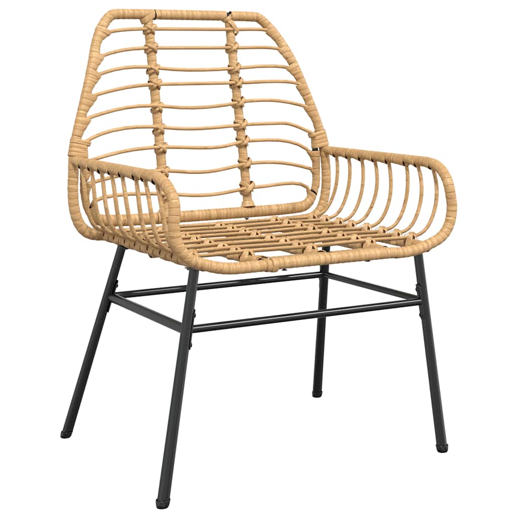 vidaXL 7 Piece Garden Dining Set Brown Poly Rattan Glass 4