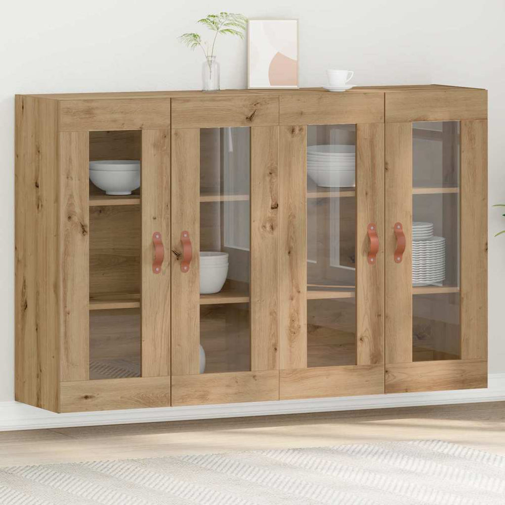 vidaXL Wall Mounted Cabinets 2 pcs Engineered Wood Leather