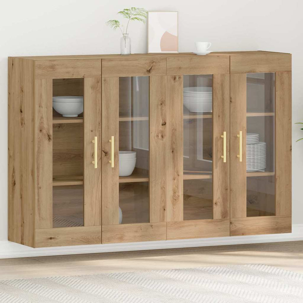 vidaXL Wall Mounted Cabinets 2 pcs Engineered Wood Tube Gold