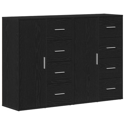 Sideboards 2 pcs 60x31x84 cm Engineered Wood Black oak