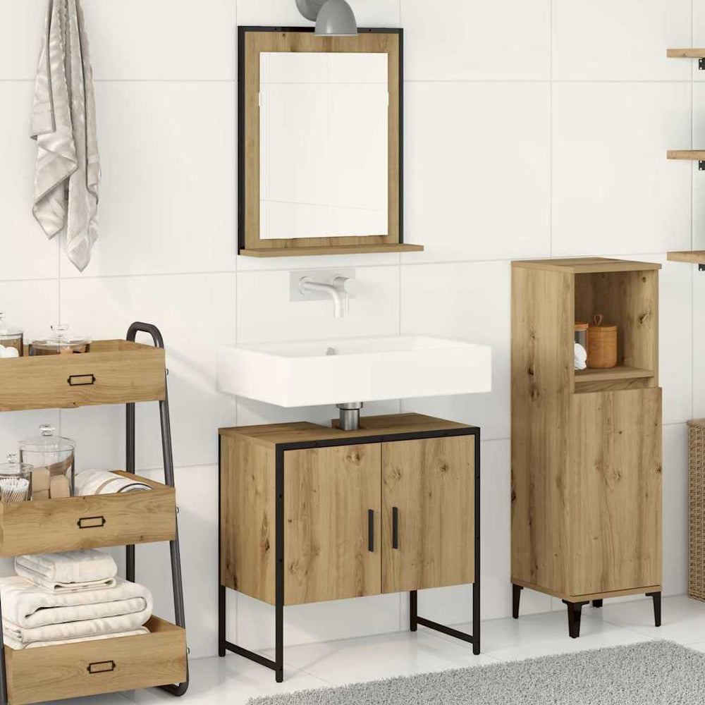 vidaXL 2 Piece Bathroom Cabinet Set Engineered Wood