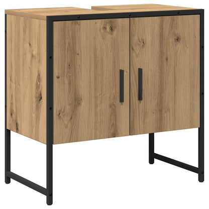 2 Piece Bathroom Cabinet Set Engineered Wood Artisan oak