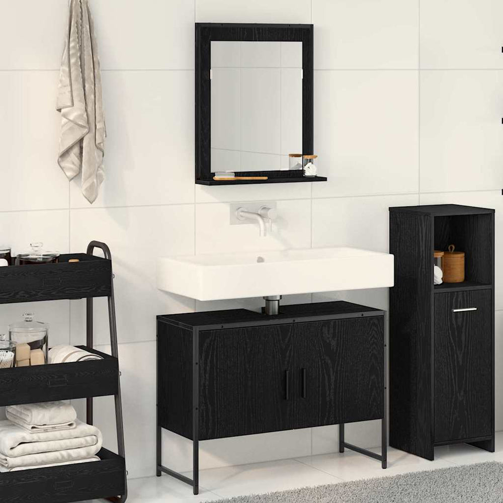 vidaXL 2 Piece Bathroom Cabinet Set Engineered Wood