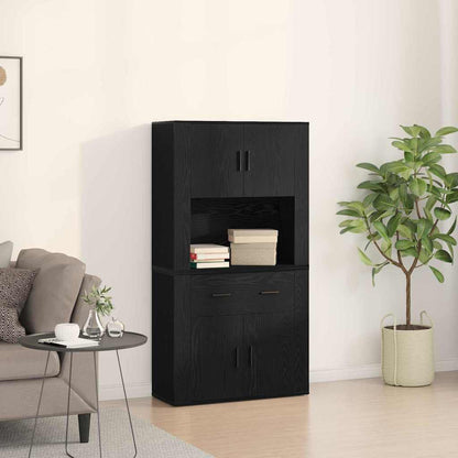 Highboard Engineered Wood Black oak
