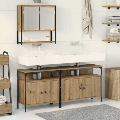 3 Piece Bathroom Furniture Set Engineered Wood Artisan oak