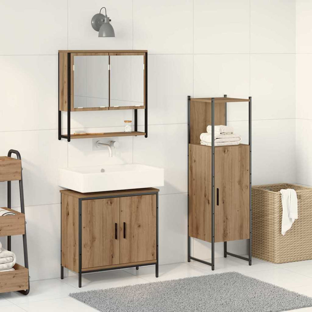 vidaXL 3 Piece Bathroom Furniture Set Engineered Wood