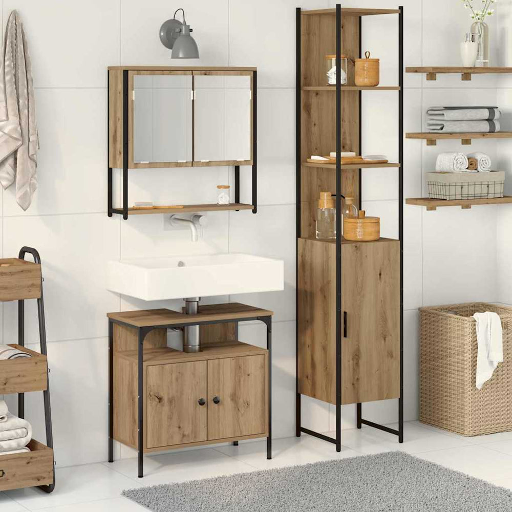 vidaXL Bathroom Furniture Set 3 pcs Engineered Wood