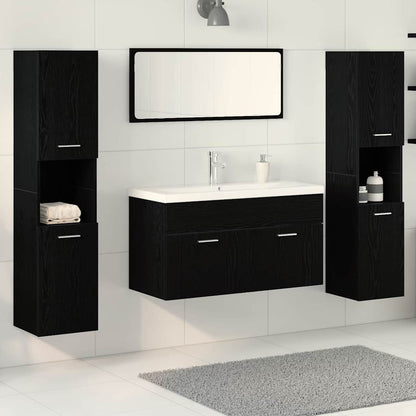 Bathroom Furniture Set Engineered Wood 90 x 38.5 x 46 cm Black oak