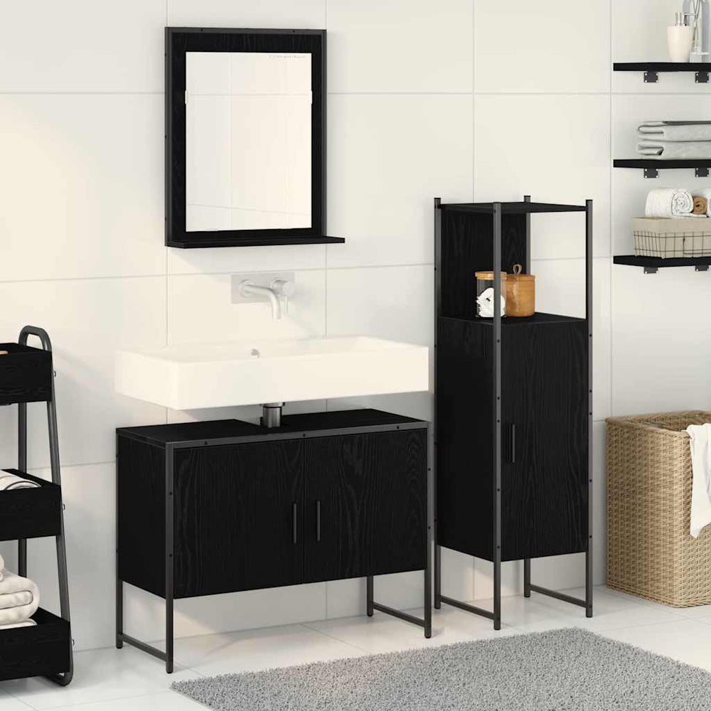 vidaXL 3 Piece Bathroom Cabinet Set Engineered Wood