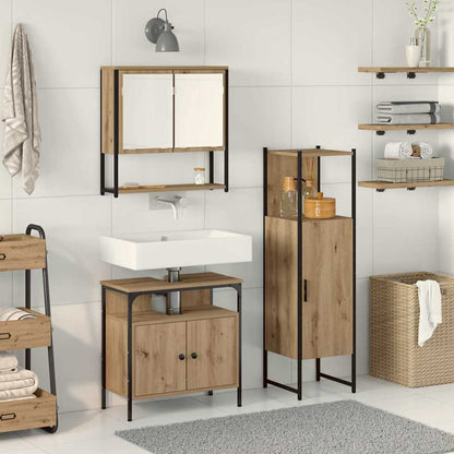 3 Piece Bathroom Furniture Set Engineered Wood Artisan oak