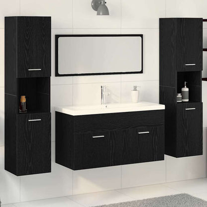 Bathroom Furniture Set Engineered Wood 90 x 38.5 x 46 cm Black oak