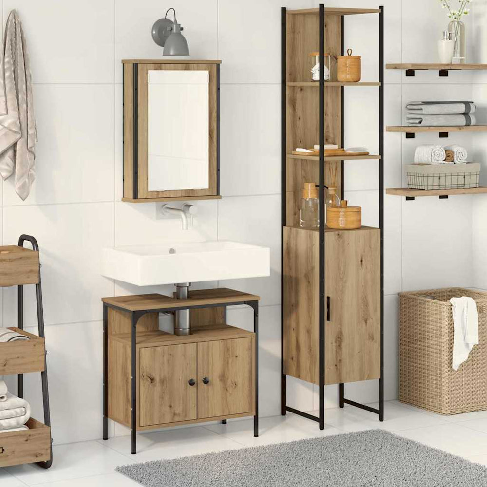 vidaXL Bathroom Furniture Set 3 pcs Engineered Wood