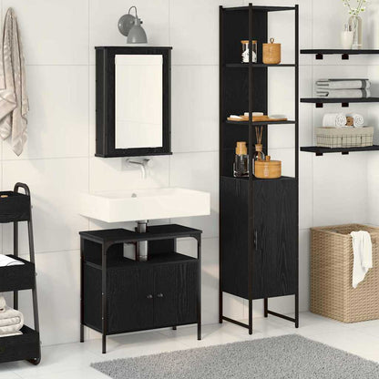 Bathroom Furniture Set 3 pcs Engineered Wood Black oak