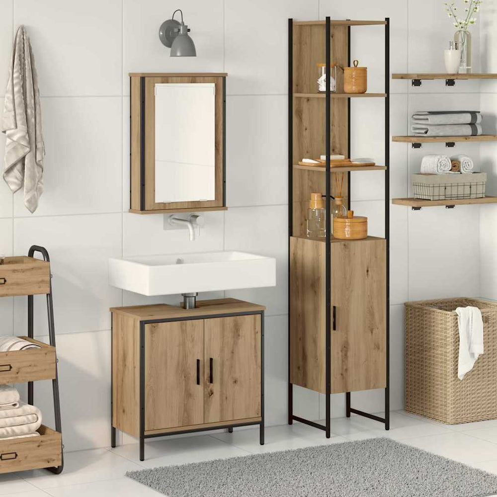 vidaXL 3 Piece Bathroom Furniture Set Engineered Wood