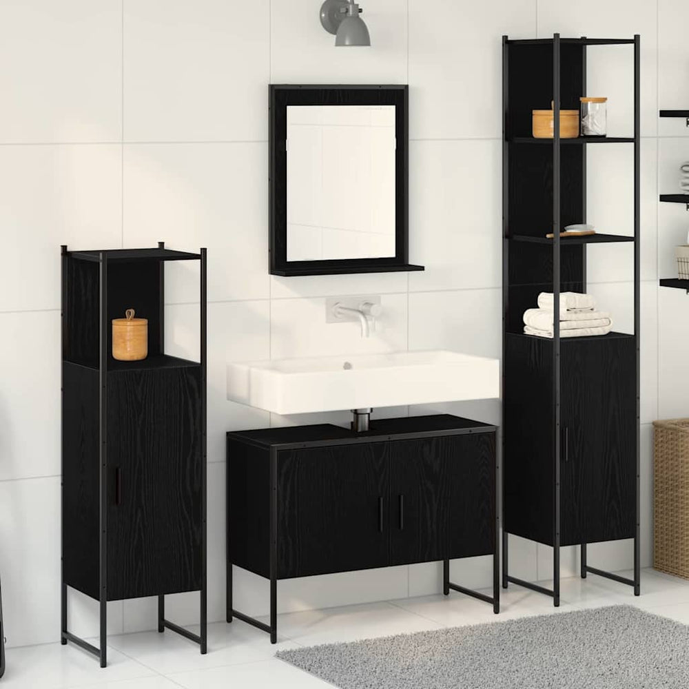 vidaXL 4 Piece Bathroom Cabinet Set Engineered Wood