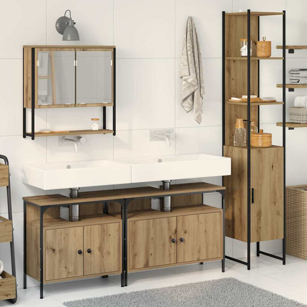 vidaXL Bathroom Furniture Set 4 pcs Engineered Wood