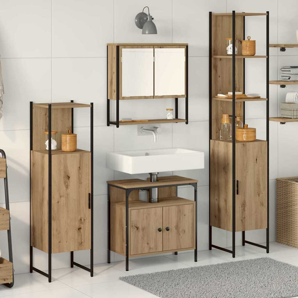 vidaXL Bathroom Furniture Set 4 pcs Engineered Wood